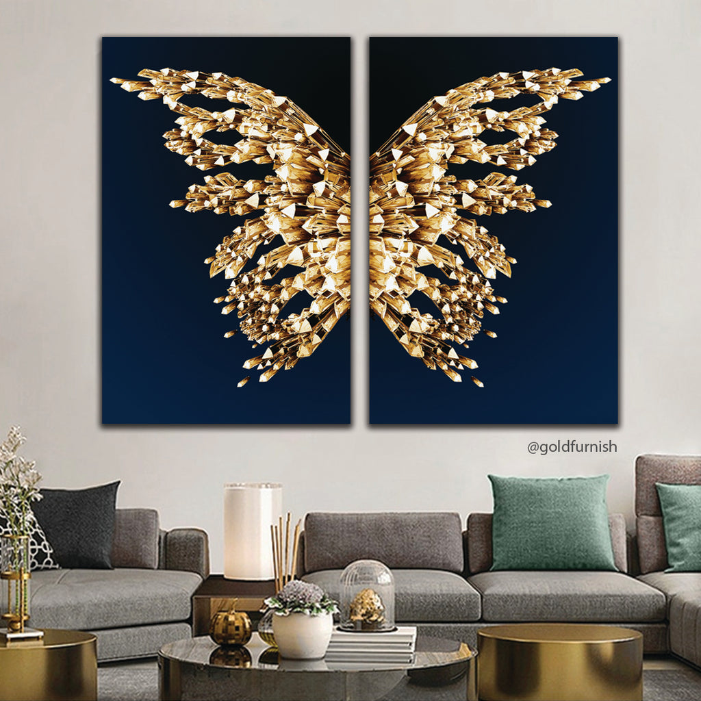 Ready-To-Hang Wall Art  Abstract Toronto – Gold Furnish