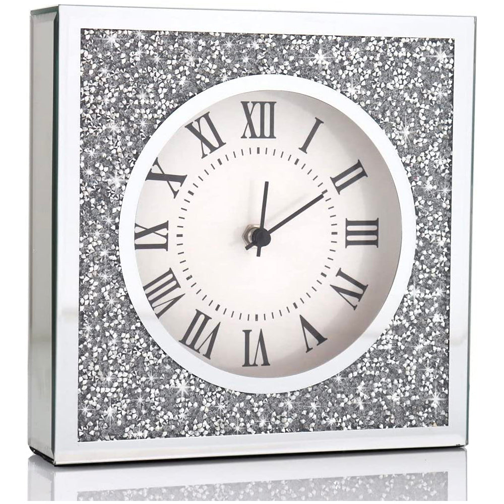 Mirrored Crystal Table Clock 8