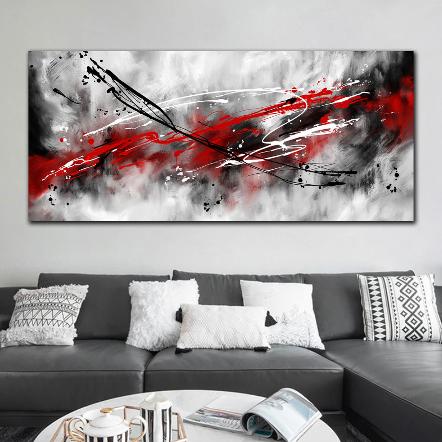 Red Black And Grey White Modern Abstract Canvas Bedroom Canvas Wall Art Accessories Print Red Black And Grey White Modern Abstract Canvas Bedroom Canvas Wall Art Accessories Print