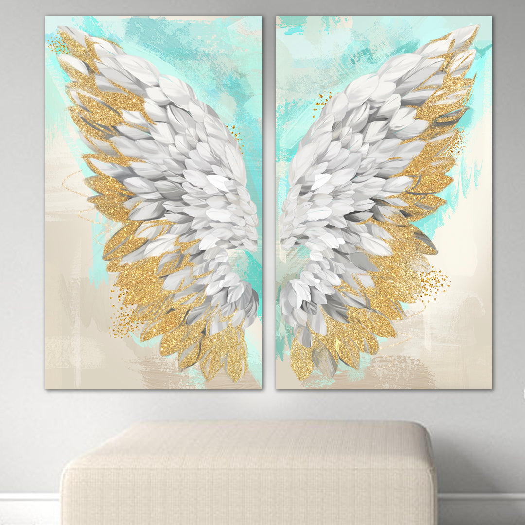 Gold Angel Wings Art Board Print for Sale by Wannabe Art